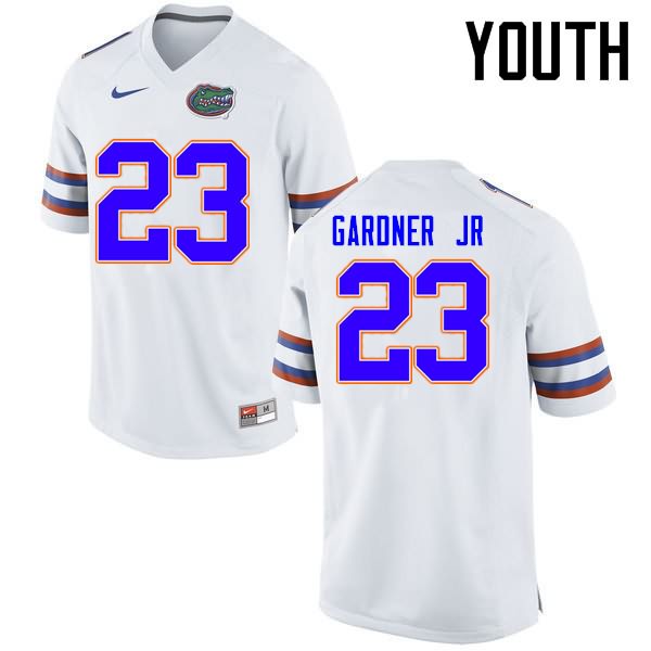 NCAA Florida Gators Chauncey Gardner Jr. Youth #23 Nike White Stitched Authentic College Football Jersey VXA1364ZP